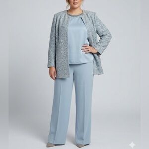 Stacey Michelle Light Blue Lace Jacket Pantsuit Size 14